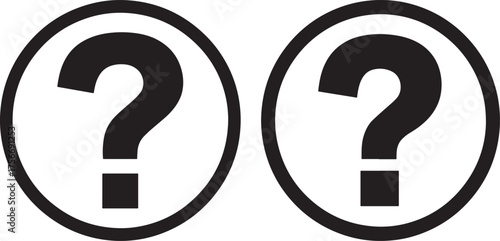 Two question marks inside oval shapes silhouette