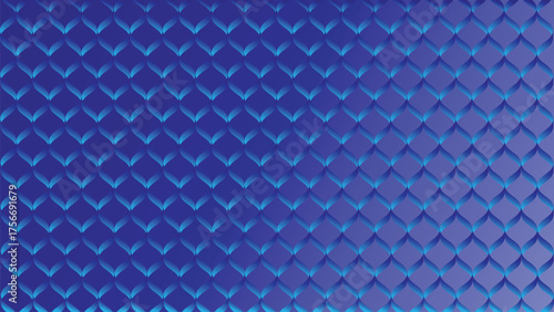Seamless Blue Gradient Abstract Dragon Scales Pattern Background Vector Illustration