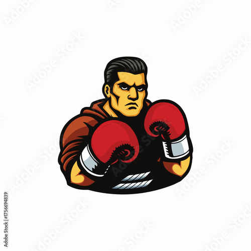 Fighter boxer cartoon design vector illustration