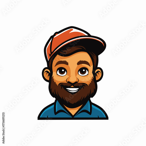 Bearded man cartoon design vector illustration