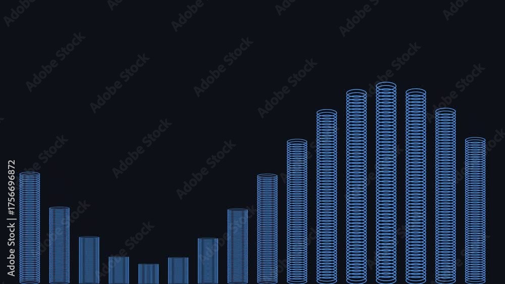 Coin Stack Shrinking Coin Stacks Grow and Shrink in Multiple Columns Stock Video | Adobe Stock