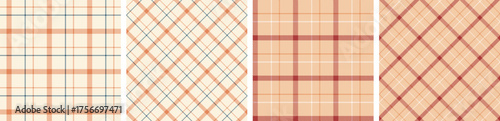 Christmas plaid  pattern set.checkered fabric texture background.