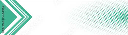 Business Presentation Template with Green Arrows and Halftone Dots