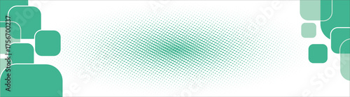 Business Presentation Template with Green Arrows and Halftone Dots