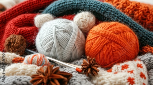 Colorful yarn balls for creative knitting projects.