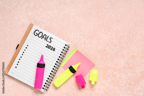 Notebook with 2026 goals, m...