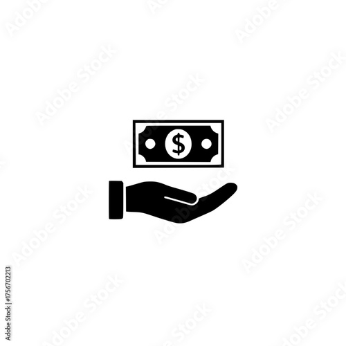 Hand holding a dollar bill, financial concept for money, payment, and giving