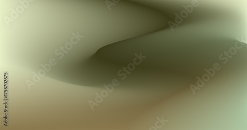 Warm green and brown gradient wallpaper with smooth wave shapes and soft blurred abstract pattern for modern background design