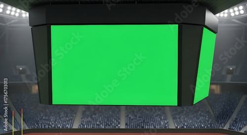 green screen scoreboard in sports stadium arena event