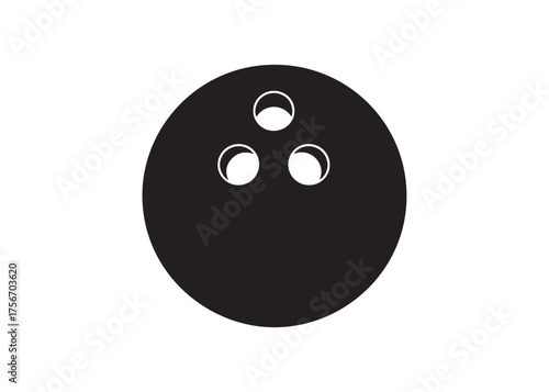 Vector art of bowling ball with finger holes in black and white
