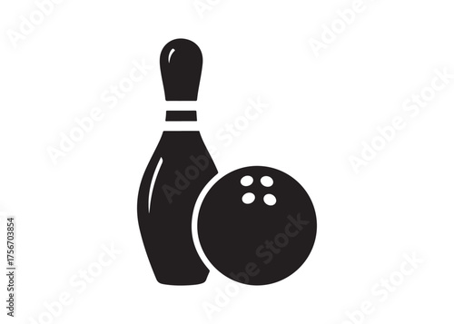 Vector art of bowling pin and ball for sport and recreation