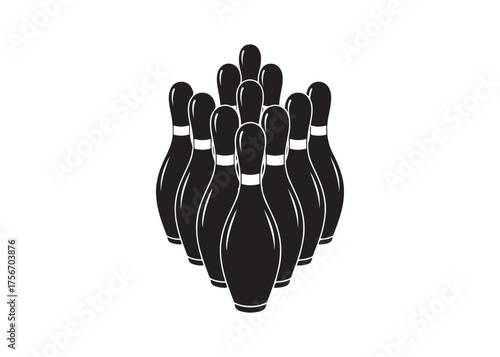 Vector art of bowling pins for sport and recreation game