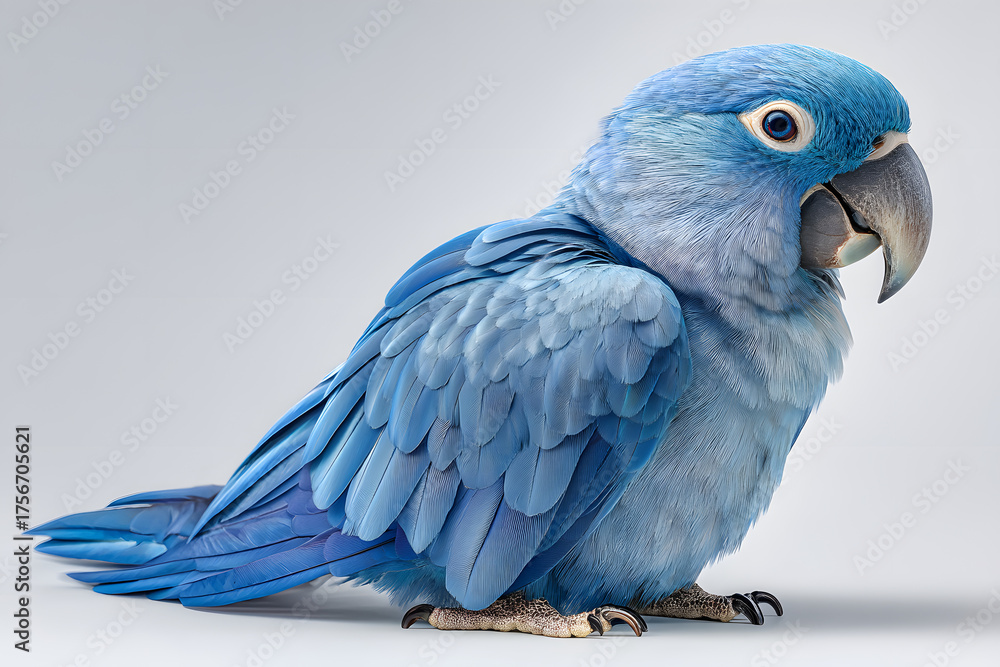 Obraz premium Stunning Spix's Macaw in Vibrant Blue Feathers Against a Soft Background