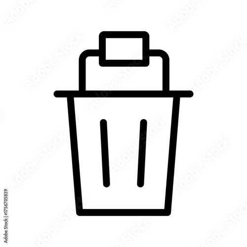 Trash Can Line Icon — Minimal Delete and Waste Management Symbol for Office, File, and Cleanup Concepts
