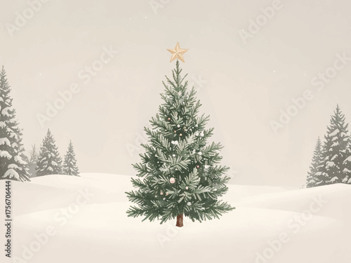 優しい雰囲気のクリスマス背景/中央のツリーは動かせます