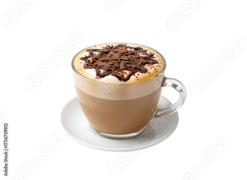 Cafe Mocha Beverage White Background  on white background