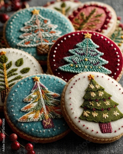 Festive Christmas Cookies with Beautiful Embroidery Designs