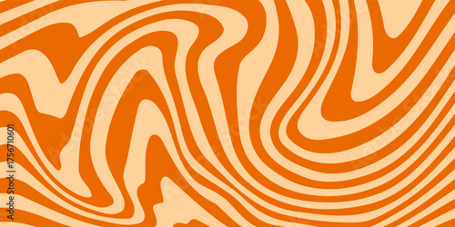 Retro Orange Wavy Abstract Background . Modern Trendy design in Vector Illustration