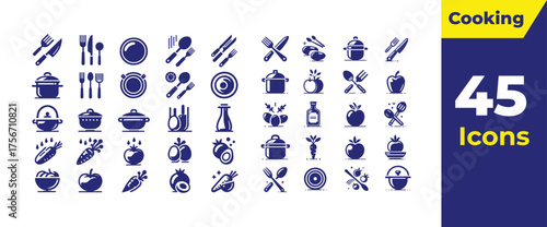from garden to plate versatile icons for culinary passion and nutrition, isolated on transparent background