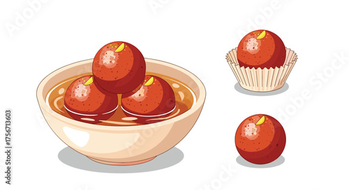 Delicious sweet fried dumplings served in a light syrup.