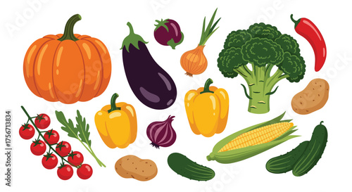 A vibrant assortment of fresh and healthy vegetables for a balanced diet.
