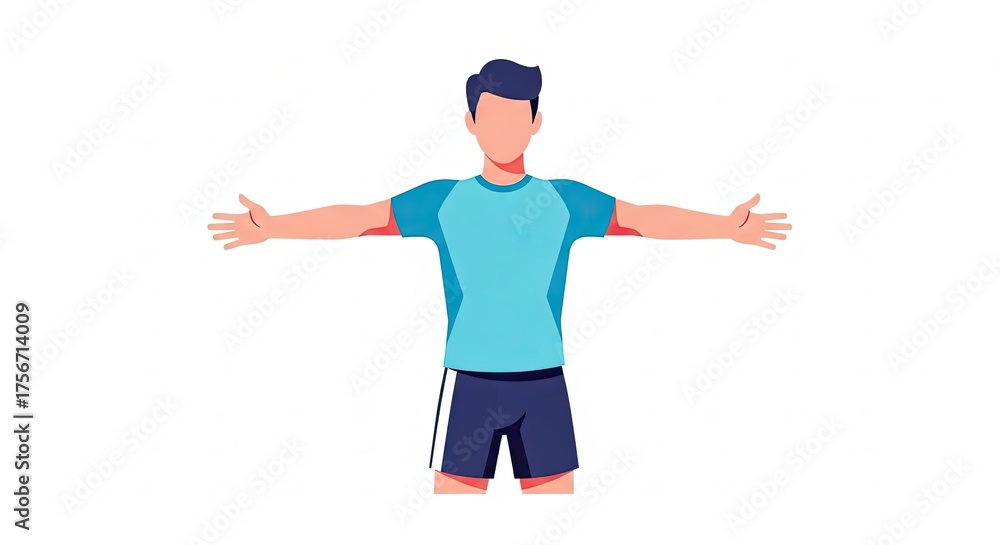 Fototapeta premium Man Doing Arm Circles Exercise for Shoulder Warmup.