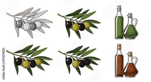 Olive oil production methods and their visual representation.