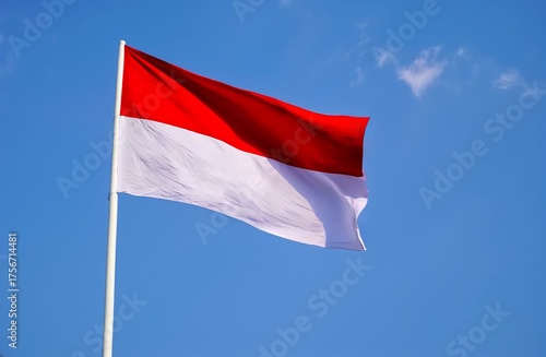 waving flag of Indonesia