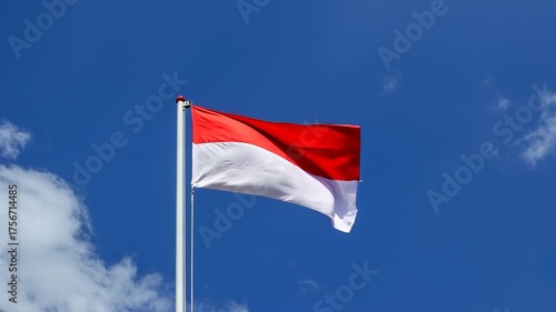 waving flag of Indonesia