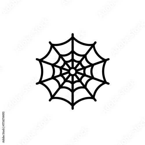 Spider web, gothic halloween vector with creepy pattern and web outline, perfect for spooky decoration, horror poster, or dark festive ornament design.
