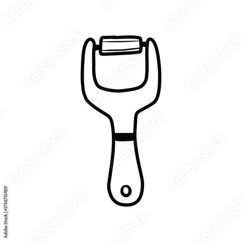 Y-Shaped Vegetable Peeler Kitchen Tool Line Art
