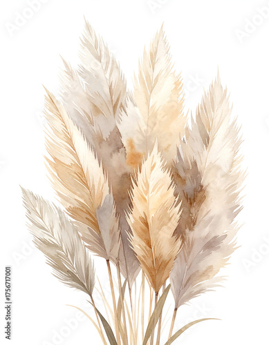 Dried Pampas Grass – Watercolor Clipart