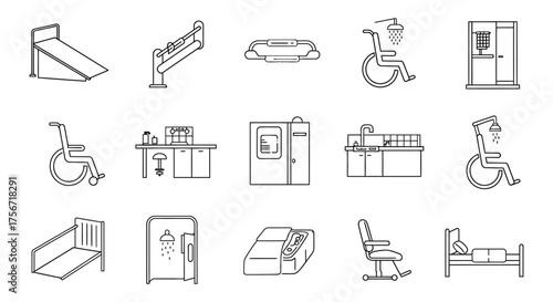 accessible bathroom design illustrating inclusivity and universal design concepts perfect for architecture brochures and disability awareness campaigns