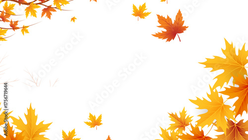 Autumnal foliage frame, capturing the essence of fall season, leaves fluttering in a vibrant display