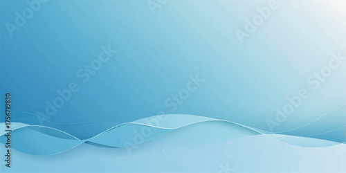 Blue abstract vector illustration featuring a flowing wave line pattern with light texture