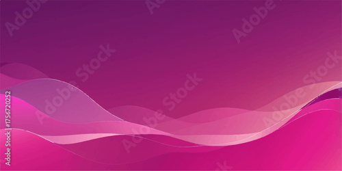 Elegant pink and purple gradient wave pattern design with a soft light flow and subtle lines for an abstract art vector background