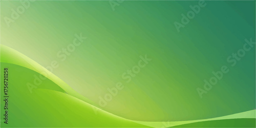 Abstract green wave background with flowing lines, a vibrant vector design and nature-inspired light texture