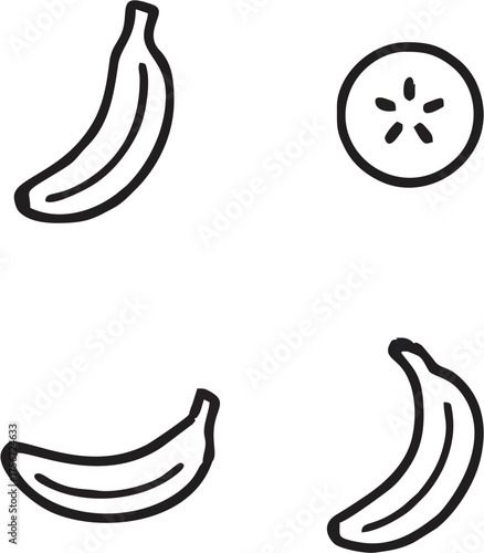 Golden banana crescent moon icon vector design with stars and night sky background