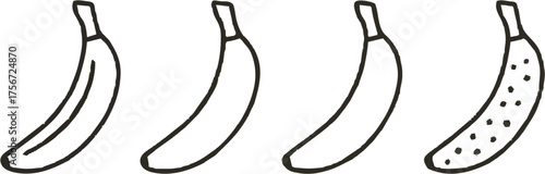 Vector illustration of a wire cutter and wire in black and white with banana and fruit cartoon elements
