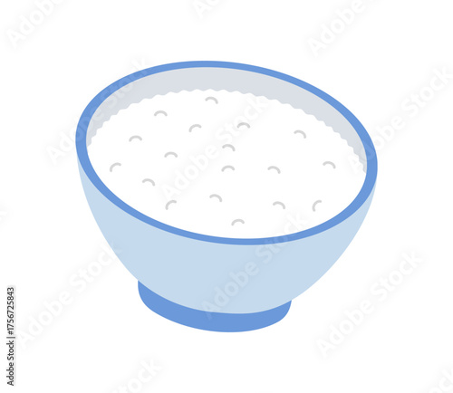 お茶碗に入ったごはんのイラスト　ベクター
