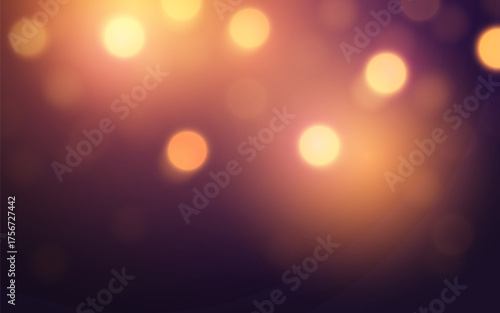 Romantic Purple and Gold Bokeh Light Background, Elegant Abstract Glow for Celebration or Wedding Design, Background decoration