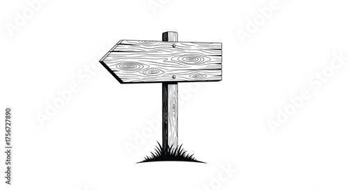 A weathered wooden signpost points the way with a clear direction.