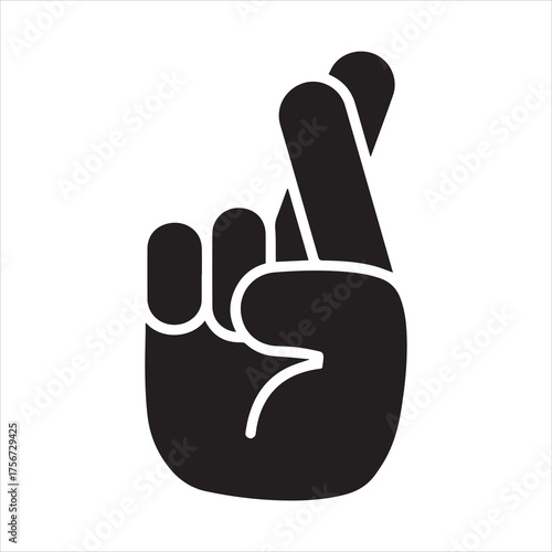 Crossed fingers icon to wish good luck