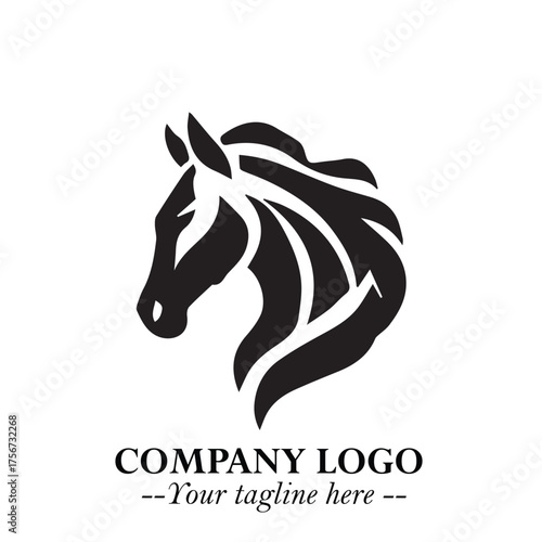 Wallpaper Mural Elegant Head of Horse Logo in Black on White Background with Minimalist and Powerful Design Torontodigital.ca