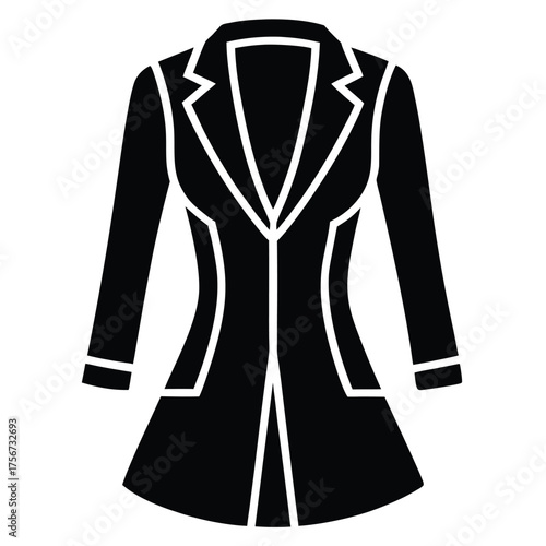 blazer style mini dress vector icon