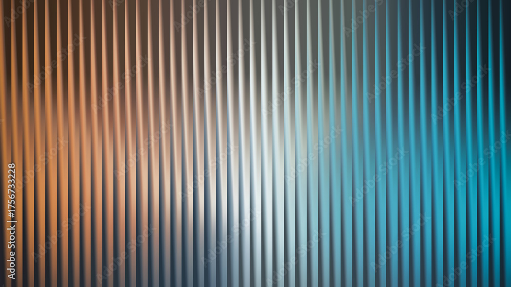 Obraz premium Abstract vertical line pattern with a gradient from orange to blue, creating a modern and visually appealing background for various design applications