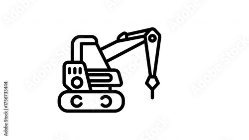 Animated Crane Excavator Machine