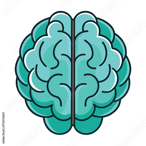 human brain vector icon on white background
