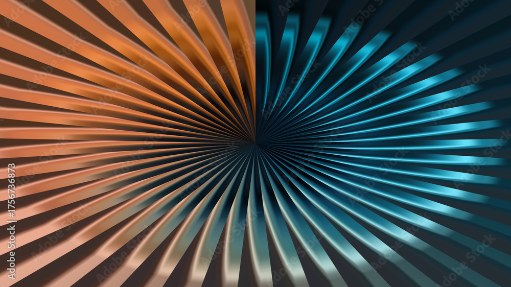 Obraz premium Abstract background with a spiral pattern in orange and blue, creating a visually striking and modern design element for various applications