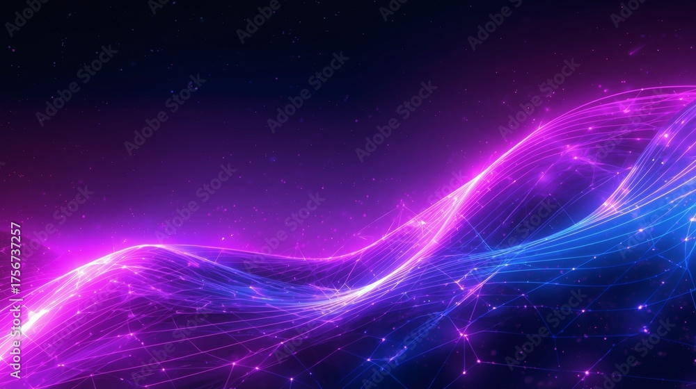 Fototapeta premium Futuristic neon tech backgrounds with glowing gradients, geometric light shapes and cyber aesthetic. Perfect for modern UI design, digital art, sci-fi concepts, and tech branding visuals.